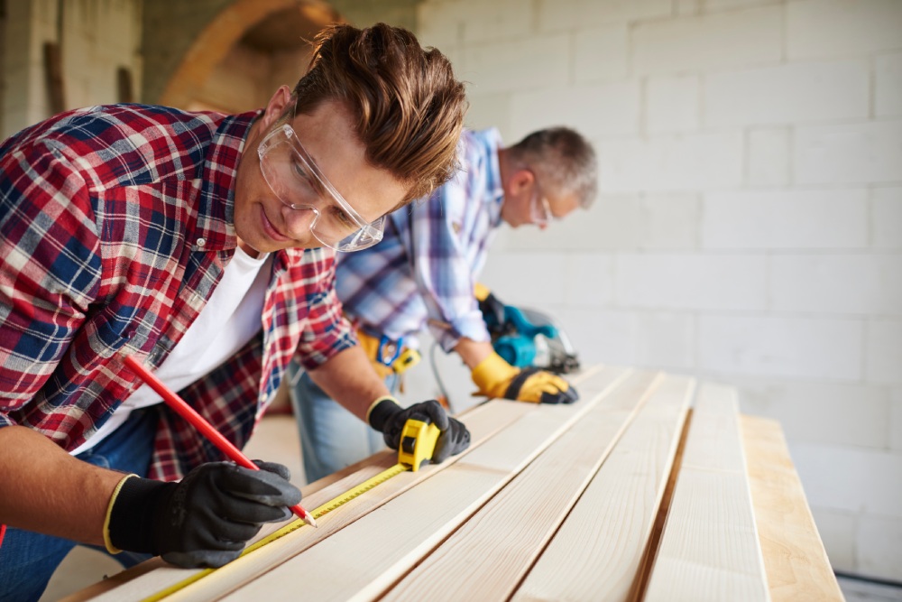 Hard working men at their work place